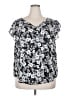 Torrid 100% Polyester Black Short Sleeve Blouse Size 2X Plus (2) - photo 1