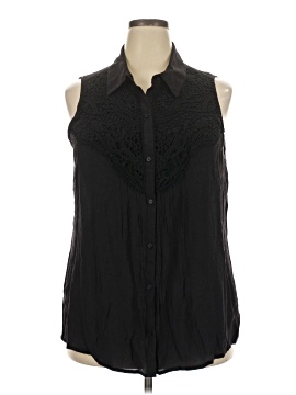 Ny Collection Sleeveless Button Down Shirt