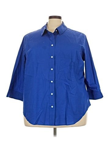 Lands' End 3/4 Sleeve Button-Down Shirt (view 1)