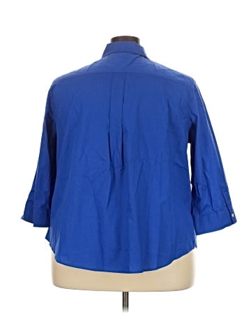 Lands' End 3/4 Sleeve Button-Down Shirt (view 2)
