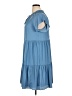 Ann Taylor LOFT 100% Polyester Solid Blue Casual Dress Size 14 - photo 5