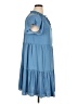 Ann Taylor LOFT 100% Polyester Solid Blue Casual Dress Size 14 - photo 4