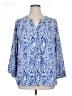 T Tahari 100% Polyester Blue 3/4 Sleeve Blouse Size 1X - photo 1