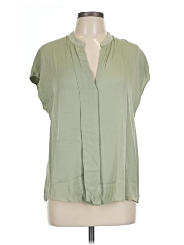 Vince. Short Sleeve Silk Top (view 1)