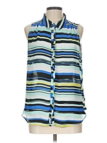 Elle Sleeveless Button-Down Shirt (view 1)