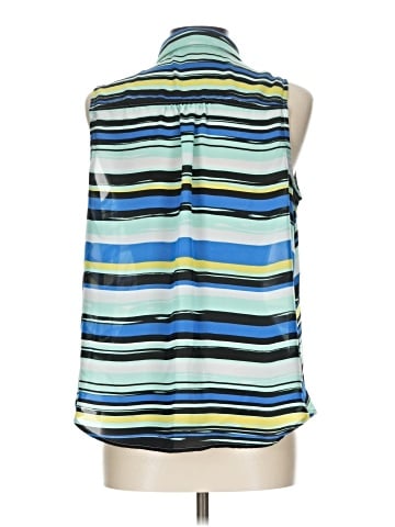 Elle Sleeveless Button-Down Shirt (view 2)