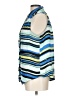 Elle Stripes Blue Sleeveless Button-Down Shirt Size L - photo 5