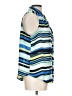 Elle Stripes Blue Sleeveless Button-Down Shirt Size L - photo 4