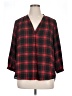 Vince Camuto 100% Polyester Plaid Red 3/4 Sleeve Blouse Size XL - photo 1