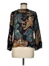 J.Crew 100% Silk Paisley Black Long Sleeve Silk Top Size 6 - photo 1