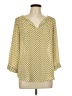 dalia 100% Polyester Polka Dots Yellow 3/4 Sleeve Blouse Size L - photo 1