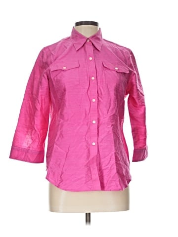 Lauren by Ralph Lauren 3/4 Sleeve Button-Down Shirt (view 1)