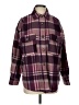Forever 21 100% Polyester Plaid Purple Long Sleeve Button-Down Shirt Size S - photo 1