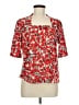 Kasper Red Short Sleeve Blouse Size M - photo 1