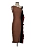 Escada Color Block Brown Cocktail Dress Size EU 36 / US 6 - photo 1