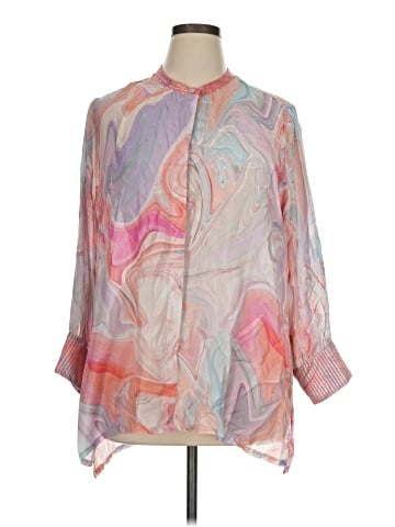 Johnny Was 3/4 Sleeve Silk Top (view 1)