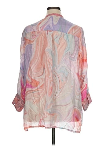 Johnny Was 3/4 Sleeve Silk Top (view 2)