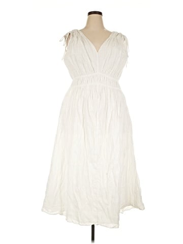 Madewell Plus Sophia Smocked Midi Dress in Windowpane (view 1)