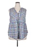 Torrid 100% Rayon Blue Sleeveless Button-Down Shirt Size 2X Plus (2) - photo 1
