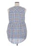 Torrid 100% Rayon Blue Sleeveless Button-Down Shirt Size 2X Plus (2) - photo 2