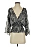 Allison Taylor 100% Polyester Silver 3/4 Sleeve Blouse Size S - photo 1
