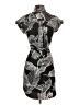 Express Outlet 100% Polyester Graphic Black Casual Dress Size XS - photo 2