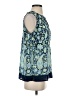 Talbots 100% Cotton Blue Sleeveless Blouse Size S - photo 4