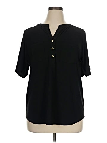 Anne Klein Short Sleeve Blouse (view 1)