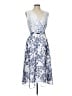DKNY 100% Polyester Animal Print Blue Cocktail Dress Size 10 - photo 1