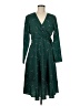 Hutch 100% Polyester Animal Print Graphic Green Casual Dress Size 8 - photo 1