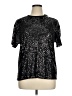 INC International Concepts Metallic Black Short Sleeve Top Size XL - photo 1
