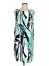 Halogen 100% Polyester Graphic Teal Cocktail Dress Size M - photo 1