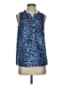 Talbots 100% Cotton Blue Sleeveless Blouse Size S - photo 1