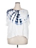 Solitaire Tie-dye White Short Sleeve Blouse Size 2X - photo 1