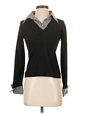 Karen Arnold Long Sleeve Silk Top (view 1)