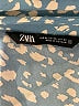 Zara Animal Print Blue 3/4 Sleeve Button-Down Shirt Size XL - photo 7