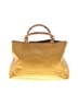 Plinio Visona 100% Leather Color Block Yellow Leather Tote One size - photo 1