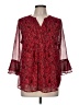 Charter Club 100% Polyester Paisley Red 3/4 Sleeve Blouse Size M - photo 1