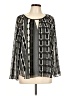 Nic + Zoe 100% Polyester Black Long Sleeve Blouse Size L (petite) - photo 1