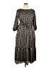 Ann Taylor 100% Polyester Print Black Casual Dress Size XXL - photo 1