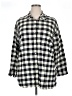 Levi's 100% Cotton Checkered-gingham Black 3/4 Sleeve Button-Down Shirt Size 1X - photo 1