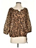 Neiman Marcus Animal Print Brown 3/4 Sleeve Blouse Size 27 waist - photo 1