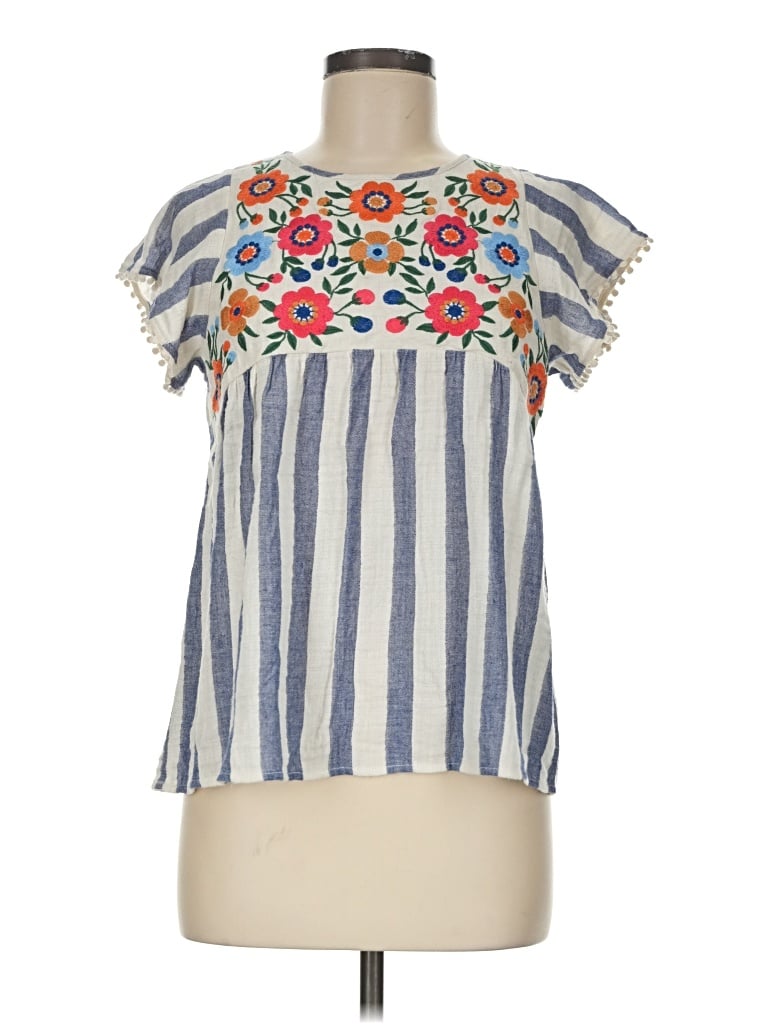 Pre-owned Thml Short Sleeve Blouse In Blue