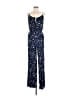 Honey Punch 100% Rayon Stars Blue Jumpsuit Size M - photo 1
