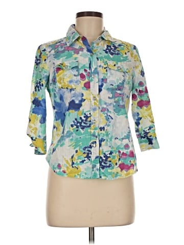Karen Scott 3/4 Sleeve Button-Down Shirt (view 1)