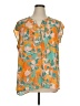 DR2 100% Polyester Orange Short Sleeve Blouse Size XL - photo 1