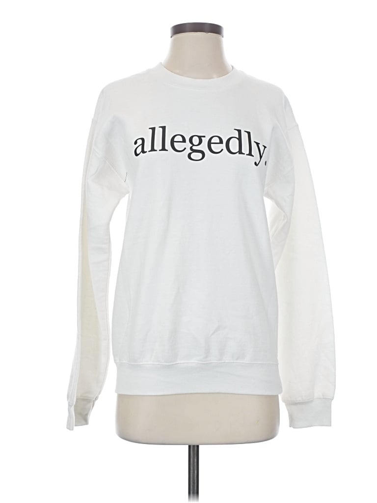 Pre-owned Gildan Sweatshirt In White