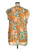 DR2 100% Polyester Orange Short Sleeve Blouse Size XL - photo 2