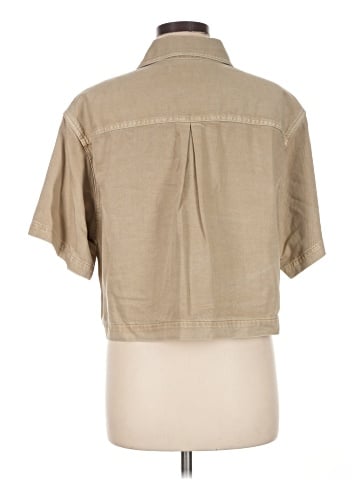 Madewell Boxy-Crop Button-Up Shirt in Garment Dye: Airy Denim Edition (view 2)