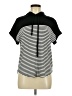 Staccato Stripes Black Short Sleeve Turtleneck Size M - photo 1